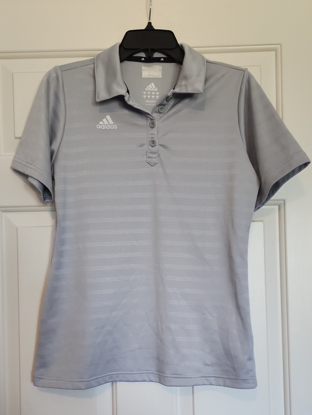 adidas Light Gray Short-Sleeve Polo Shirt